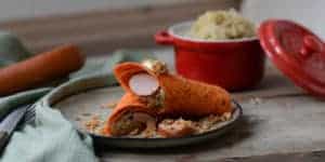 Wraps met zuurkool en kip rookworst