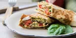 lunch wrap met kip, groenten en geroosterde paprika, lunch wrap, wrap, groenten, groente