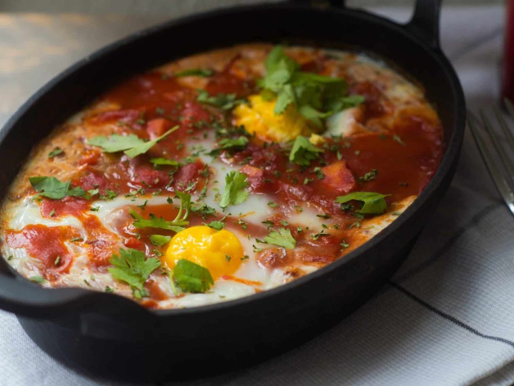 Shakshuka met paprika en kip