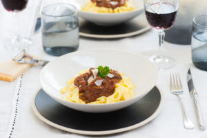 runderstoof met pappardelle pasta, kerst